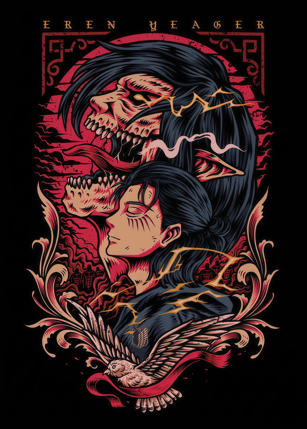 Eren Yeager Attack Mode Graphic T-Shirt – Anime Streetwear Regular Fit Tee