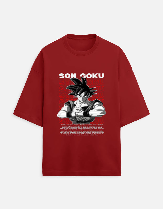 Son Goku Oversized Anime Graphic T-Shirt – Saiyan Power Streetwear Tee