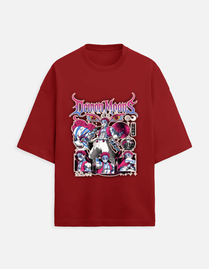 Akaza Demon Slayer Oversized Graphic T-Shirt – Upper Moon Streetwear Tee