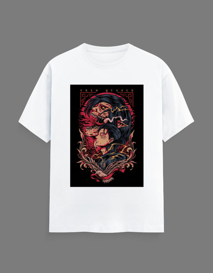 Eren Yeager Attack Mode Graphic T-Shirt – Anime Streetwear Regular Fit Tee