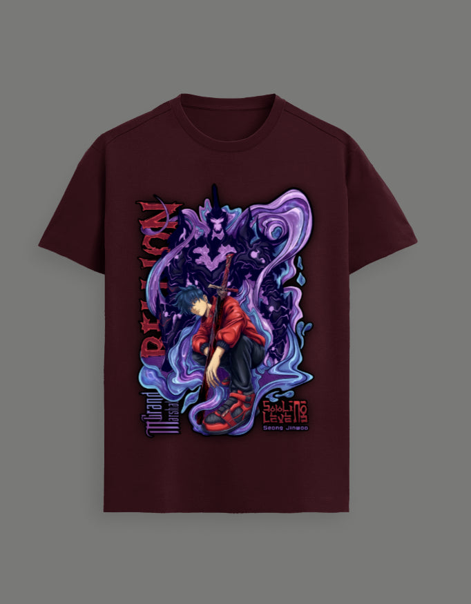 Sung Jin-Woo Shadow Monarch Graphic T-Shirt – Solo Leveling Anime Premium Tee