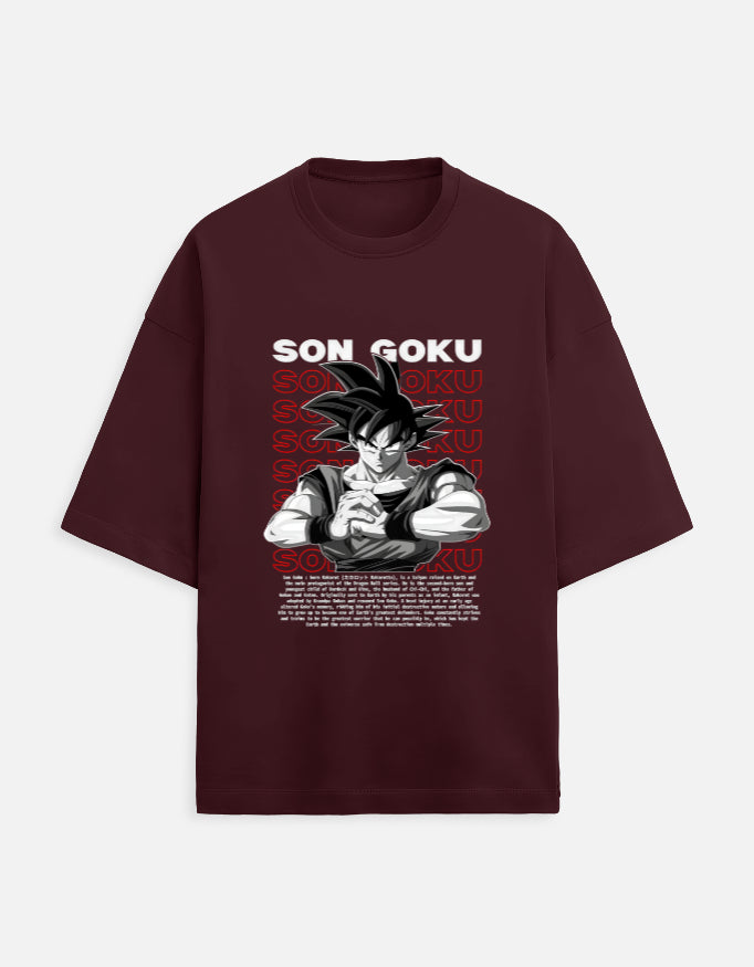 Son Goku Oversized Anime Graphic T-Shirt – Saiyan Power Streetwear Tee