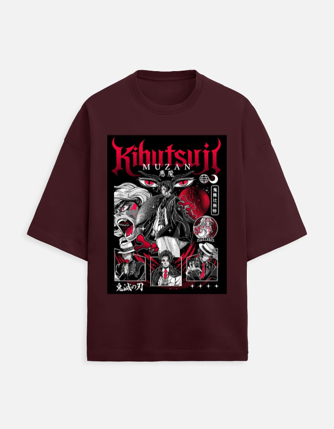 Muzan Kibutsuji Oversized Anime Graphic T-Shirt – Demon King Streetwear Tee