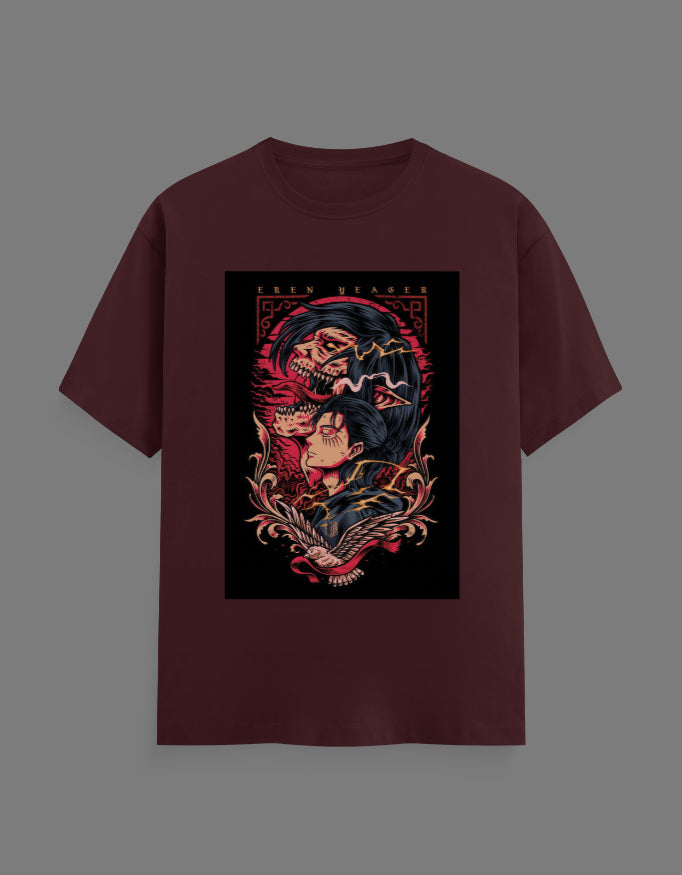 Eren Yeager Attack Mode Graphic T-Shirt – Anime Streetwear Regular Fit Tee