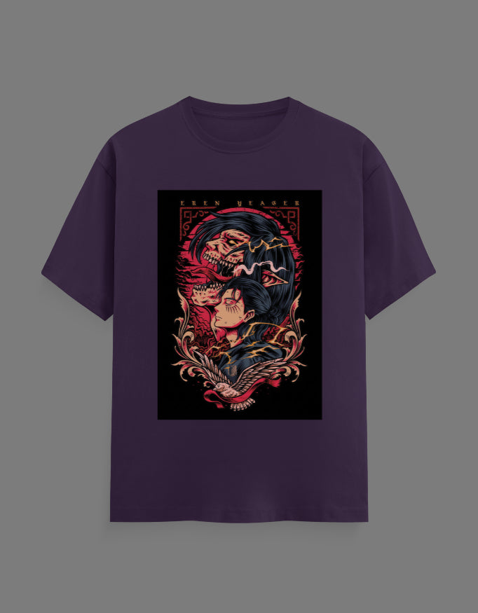 Eren Yeager Attack Mode Graphic T-Shirt – Anime Streetwear Regular Fit Tee