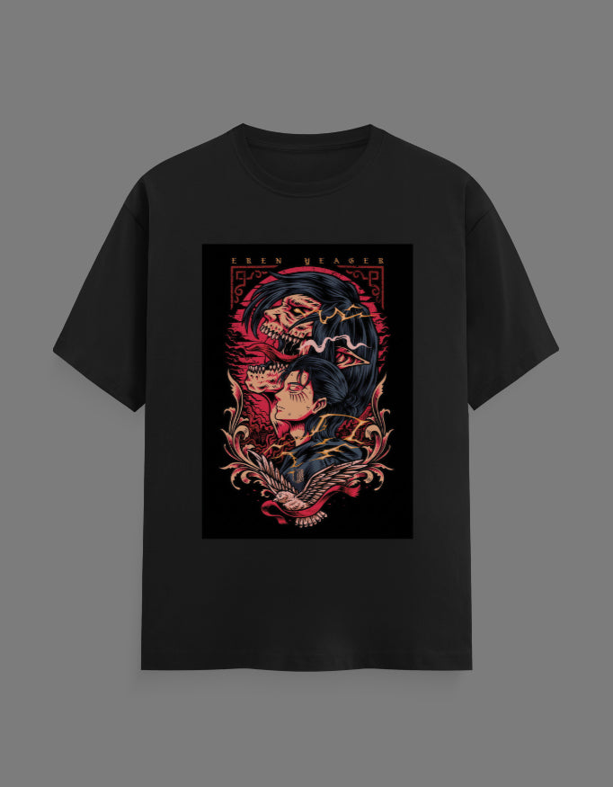 Eren Yeager Attack Mode Graphic T-Shirt – Anime Streetwear Regular Fit Tee