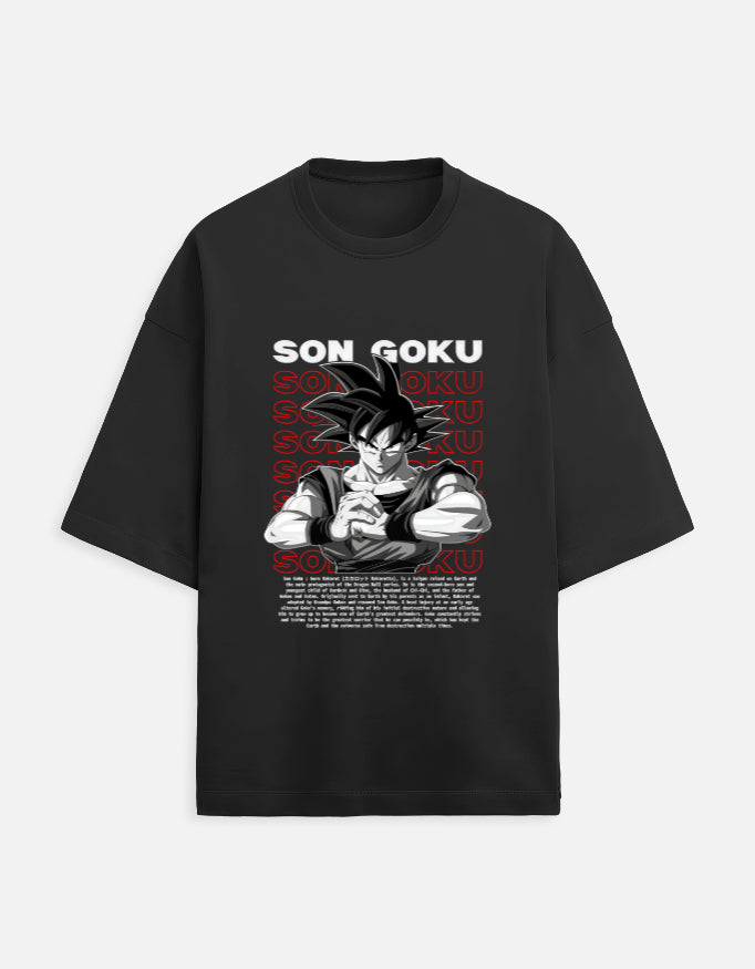 Son Goku Oversized Anime Graphic T-Shirt – Saiyan Power Streetwear Tee