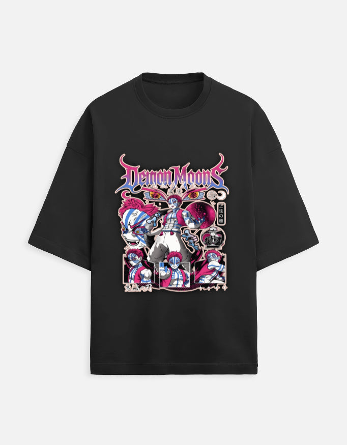 Akaza Demon Slayer Oversized Graphic T-Shirt – Upper Moon Streetwear Tee