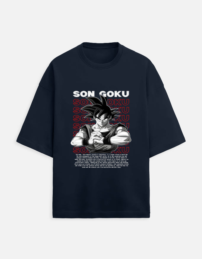 Son Goku Oversized Anime Graphic T-Shirt – Saiyan Power Streetwear Tee