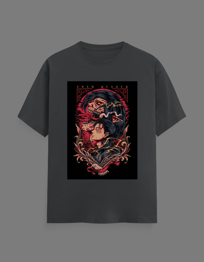 Eren Yeager Attack Mode Graphic T-Shirt – Anime Streetwear Regular Fit Tee