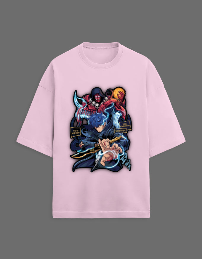 Sung Jin-Woo Oversized Anime Graphic T-Shirt – Shadow Monarch Streetwear Tee