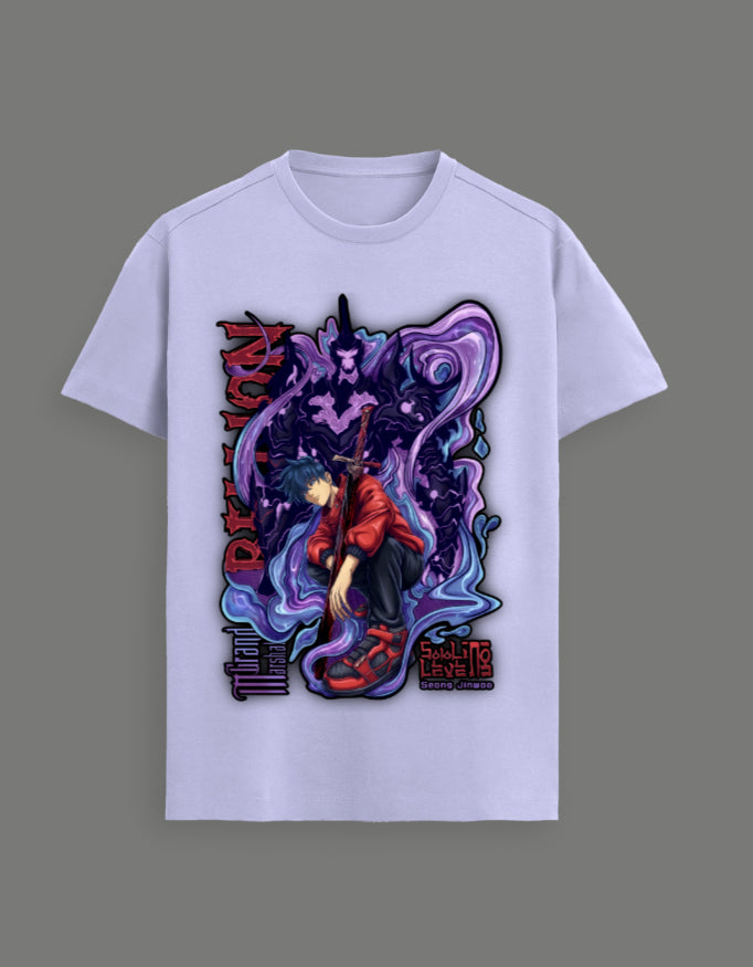 Sung Jin-Woo Shadow Monarch Graphic T-Shirt – Solo Leveling Anime Premium Tee
