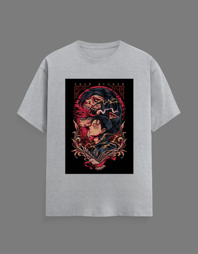 Eren Yeager Attack Mode Graphic T-Shirt – Anime Streetwear Regular Fit Tee