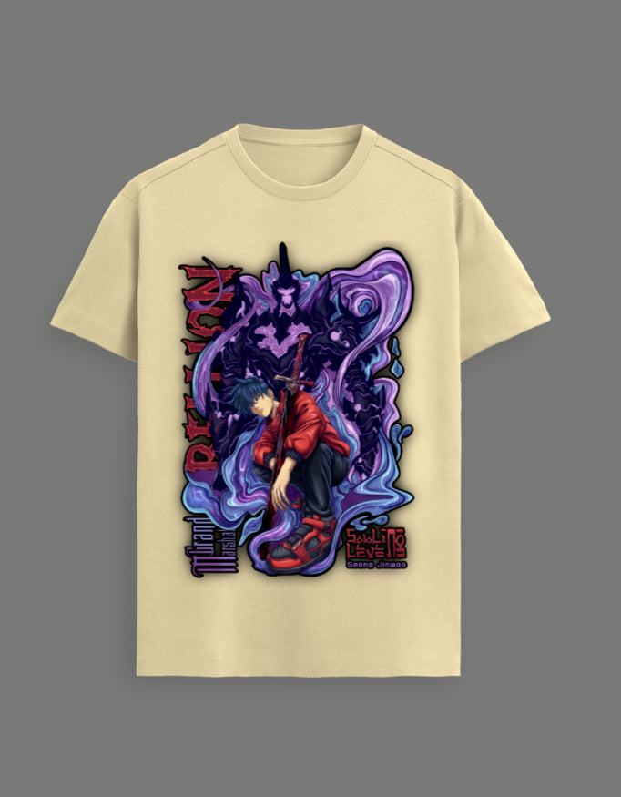 Sung Jin-Woo Shadow Monarch Graphic T-Shirt – Solo Leveling Anime Premium Tee