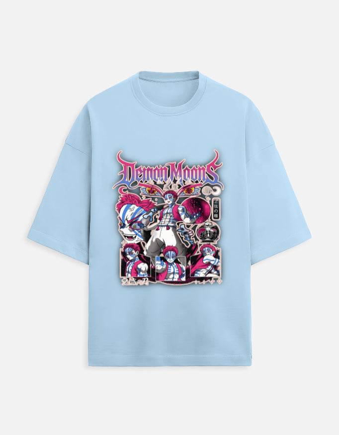 Akaza Demon Slayer Oversized Graphic T-Shirt – Upper Moon Streetwear Tee
