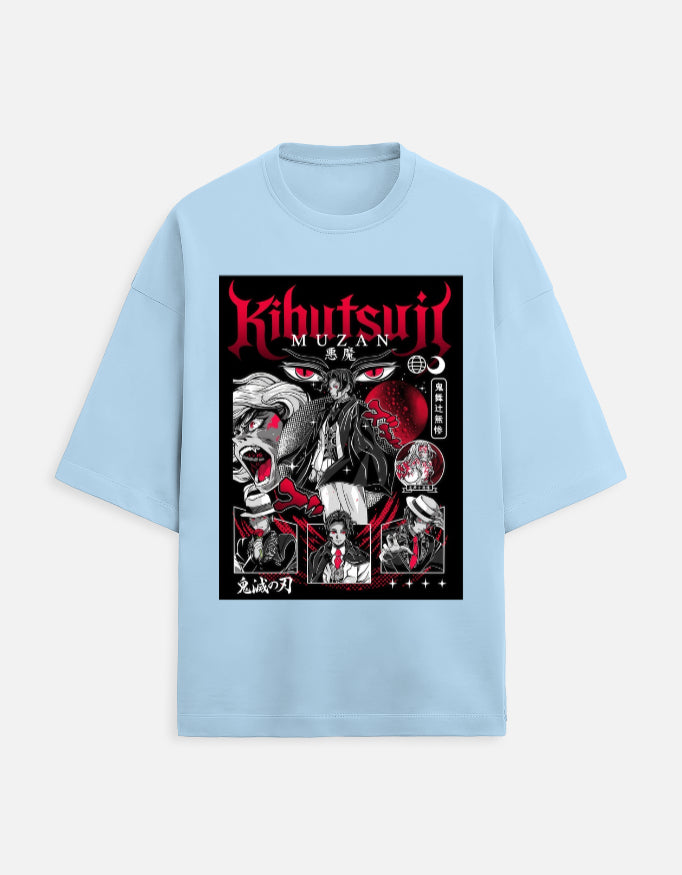 Muzan Kibutsuji Oversized Anime Graphic T-Shirt – Demon King Streetwear Tee