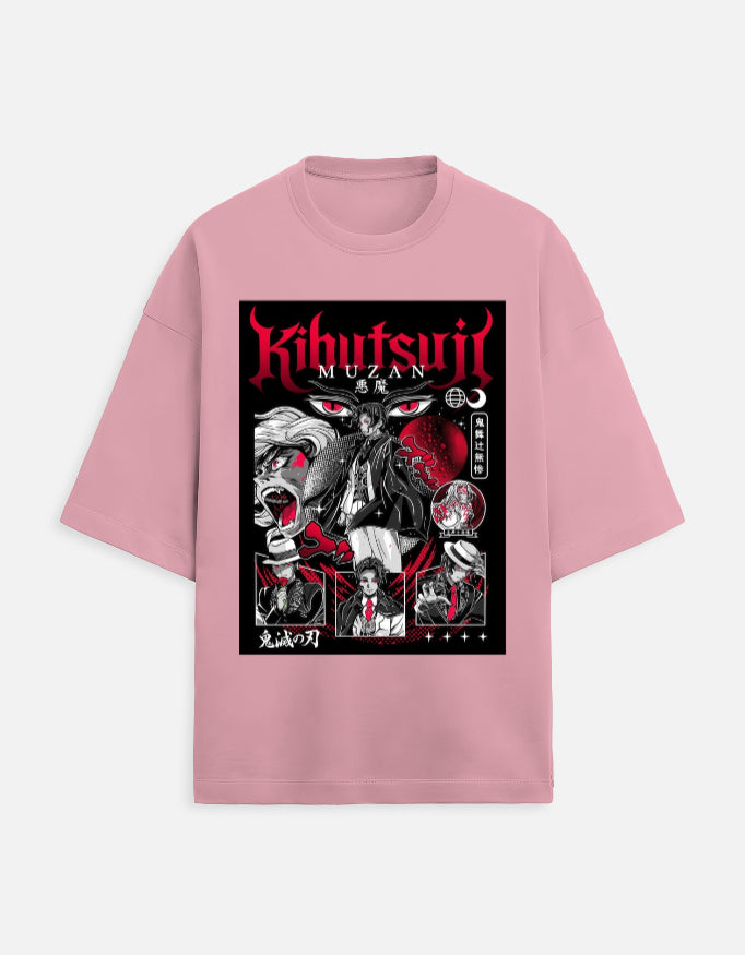 Muzan Kibutsuji Oversized Anime Graphic T-Shirt – Demon King Streetwear Tee