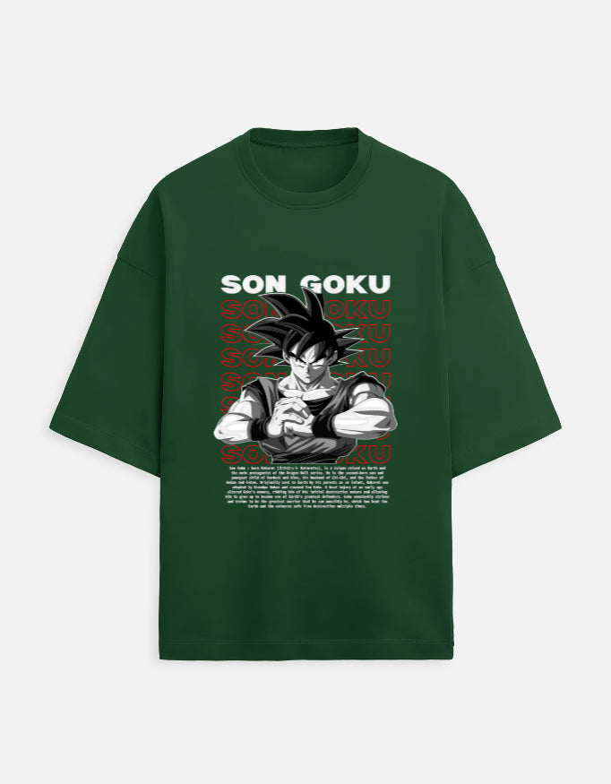 Son Goku Oversized Anime Graphic T-Shirt – Saiyan Power Streetwear Tee