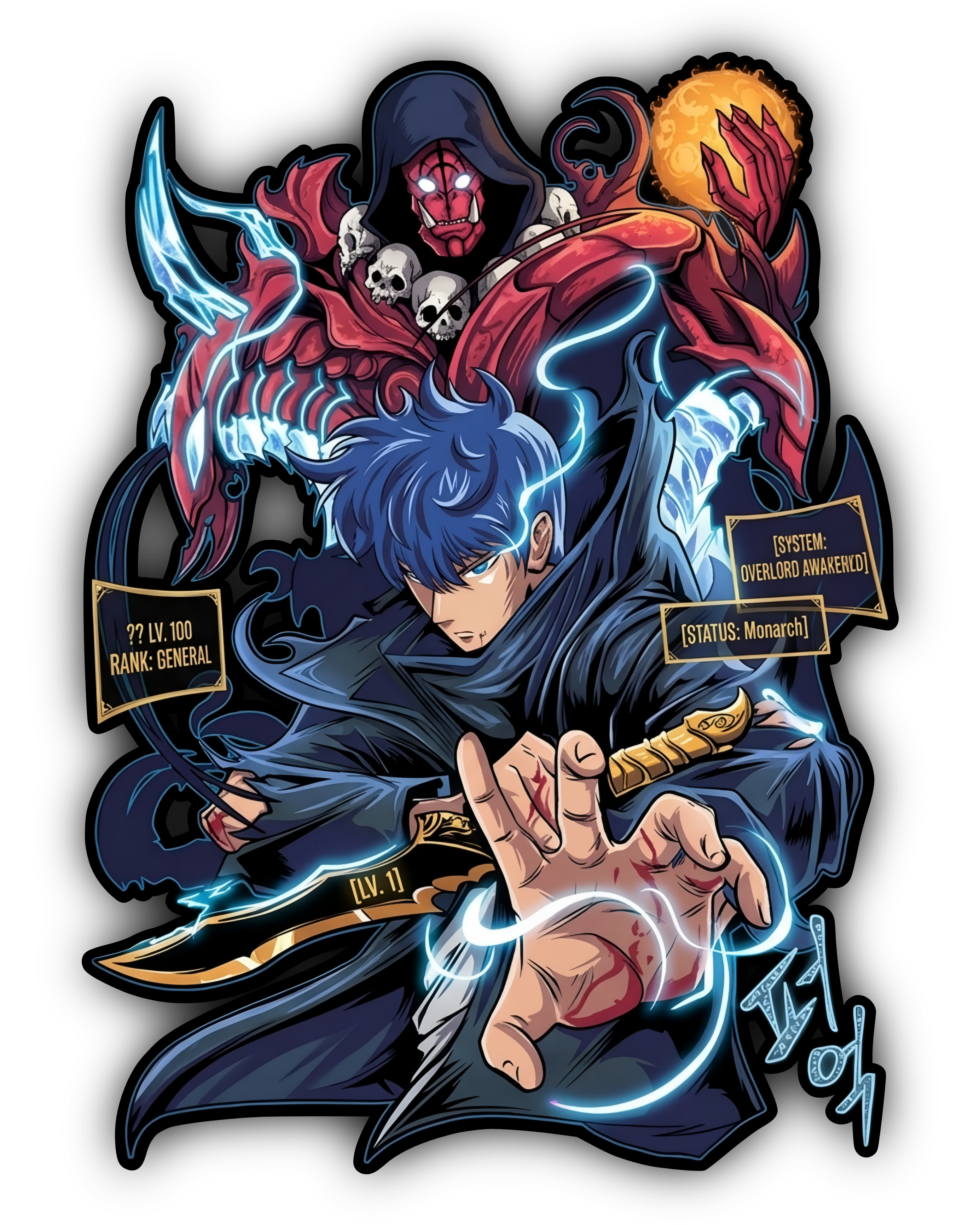 Sung Jin-Woo Oversized Anime Graphic T-Shirt – Shadow Monarch Streetwear Tee