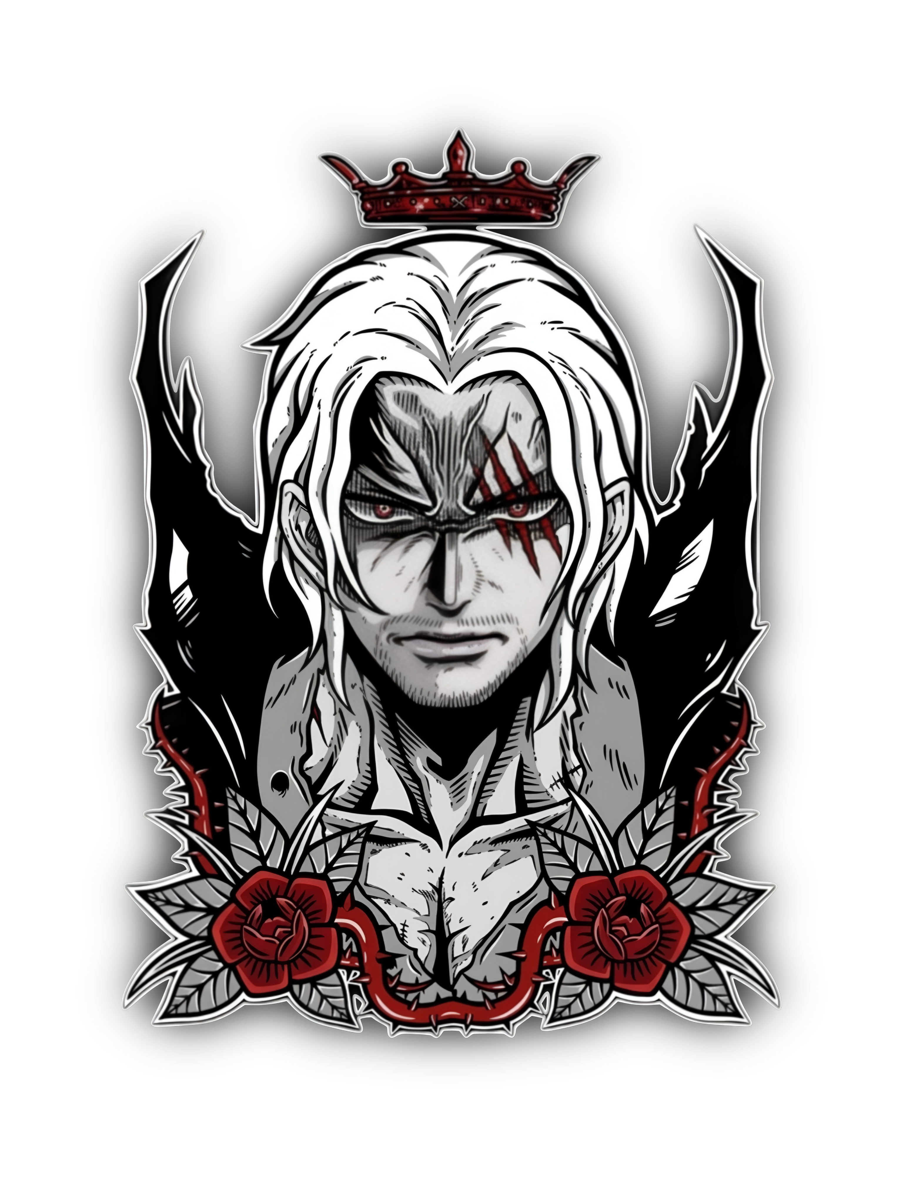Red-Haired Shanks Acid Wash Oversized T-Shirt – One Piece Anime Streetwear Tee