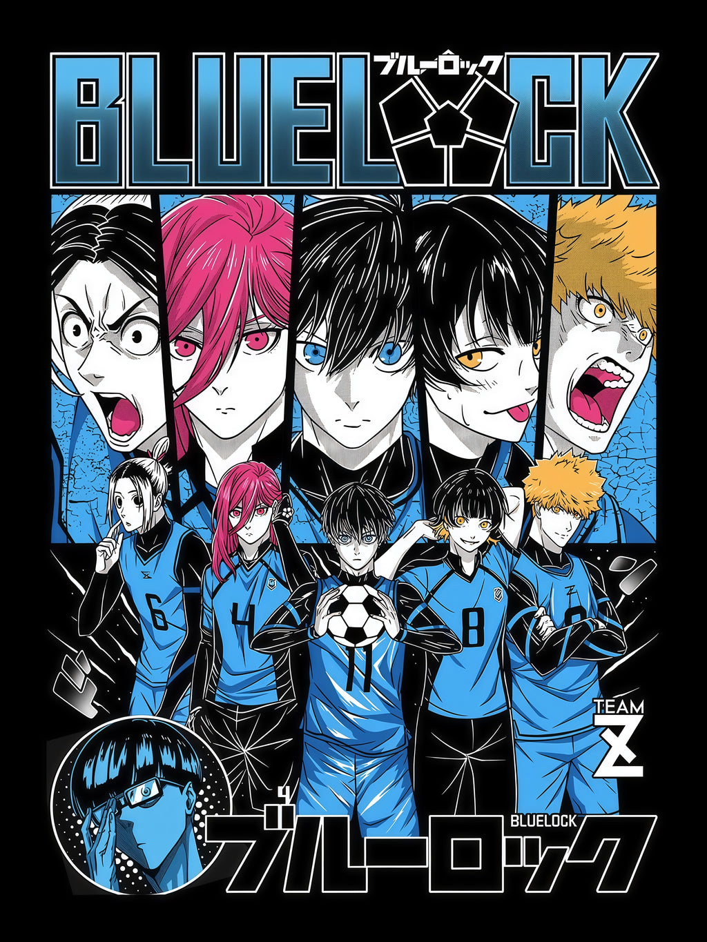 Blue Lock Anime Graphic T-Shirt – Premium Stretch Streetwear Soccer Tee